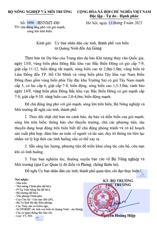 Chủ động ứng phó với gió mạnh, sóng lớn trên biển