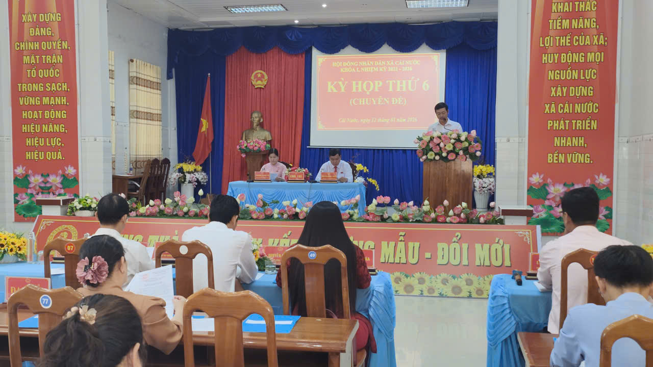 HĐND xã Cái Nước tổ chức Kỳ họp thứ 6 (Chuyên đề) HĐND xã Cái Nước Khoá I, nhiệm kỳ 2021 - 2026