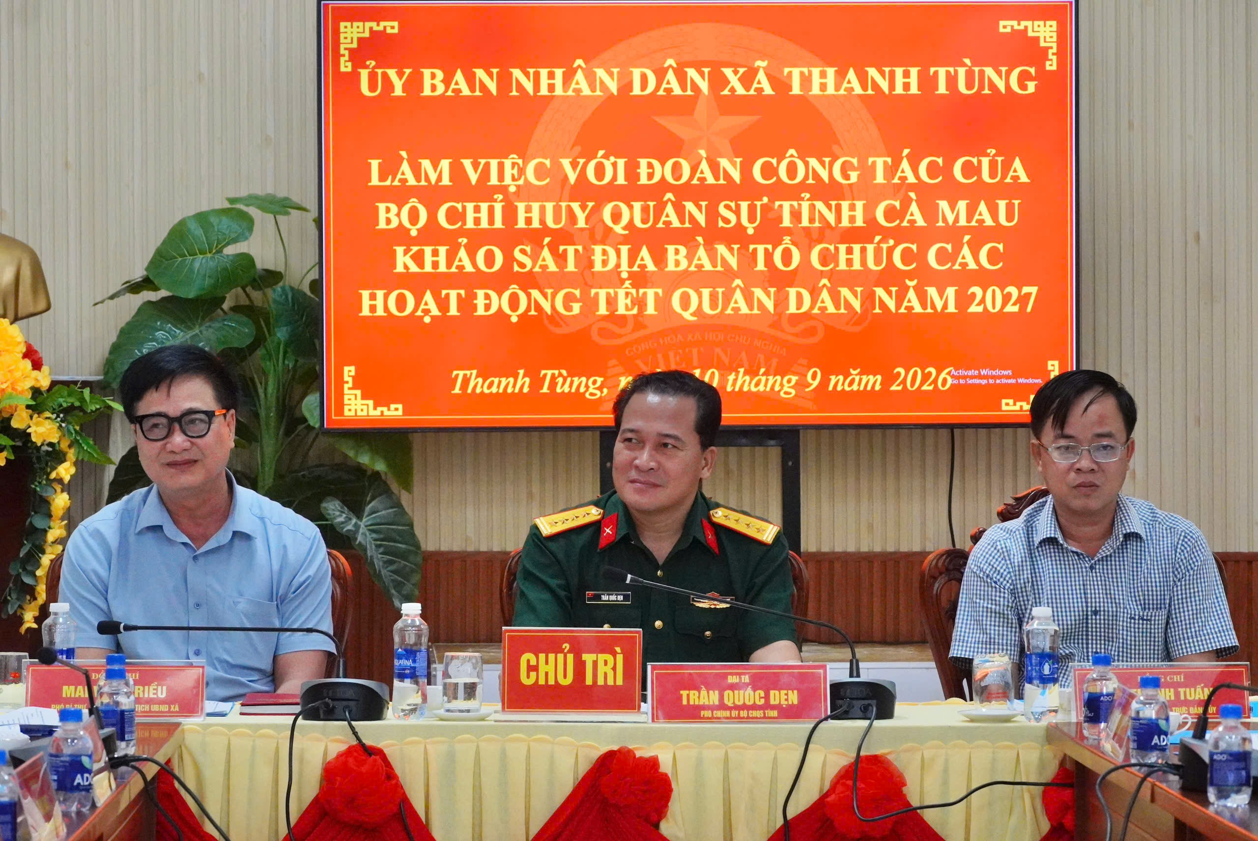 UBND XÃ THANH TÙNG LÀM VIỆC VỚI ĐOÀN CÔNG TÁC BỘ CHỈ HUY QUÂN SỰ TỈNH VỀ KHẢO SÁT, TỔ CHỨC TẾT QUÂN - DÂN NĂM 2027