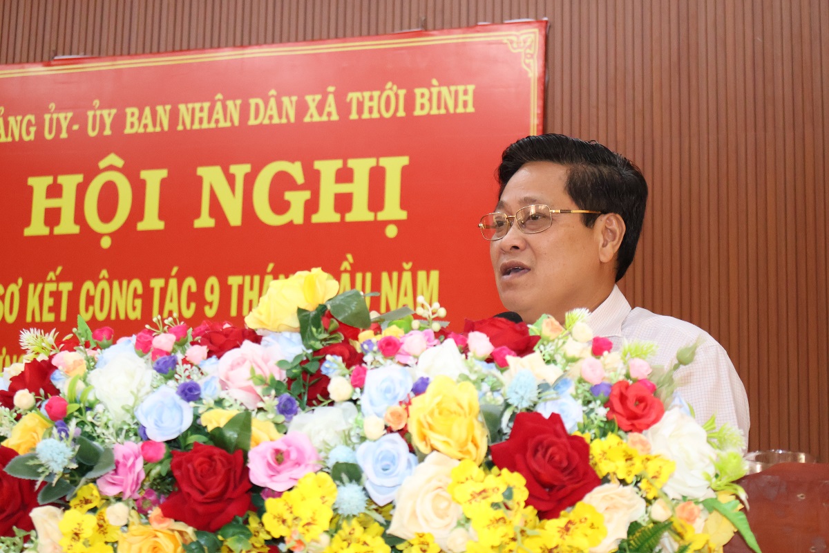 Ủy viên BTV Tỉnh ủy – PCT HĐND tỉnh Bùi Tấn Bảy chỉ đạo tại Hội nghị sơ kết 9 tháng năm 2026