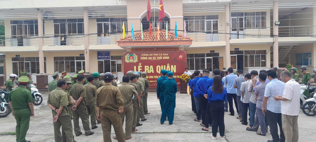 Công an xã Thới Bình ra quân trấn áp tội phạm ma túy năm 2026