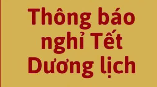 THÔNG BÁO NGHỈ TẾT DƯƠNG LỊCH NĂM 2026