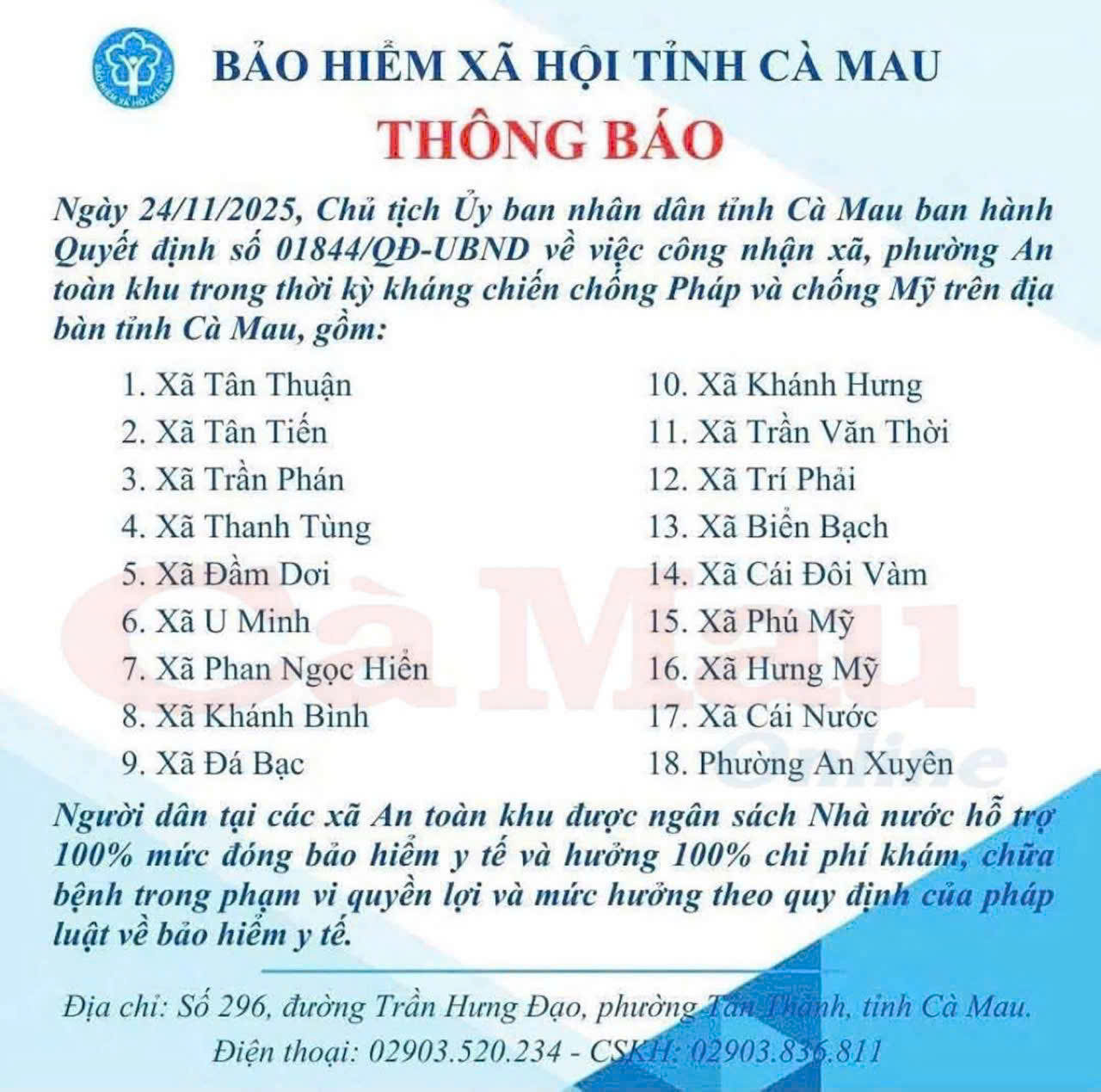 XÃ TRẦN PHÁN ĐƯỢC CÔNG NHẬN XÃ AN TOÀN KHU