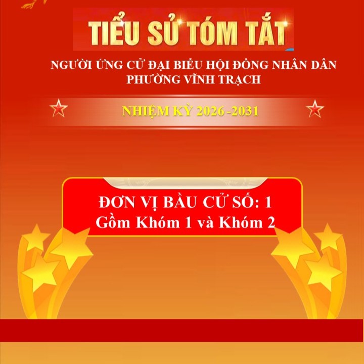 Giới thiệu tiểu sử tóm tắt người ứng cử đại biểu HĐND phường Vĩnh Trạch: Đơn vị bầu cử số 01