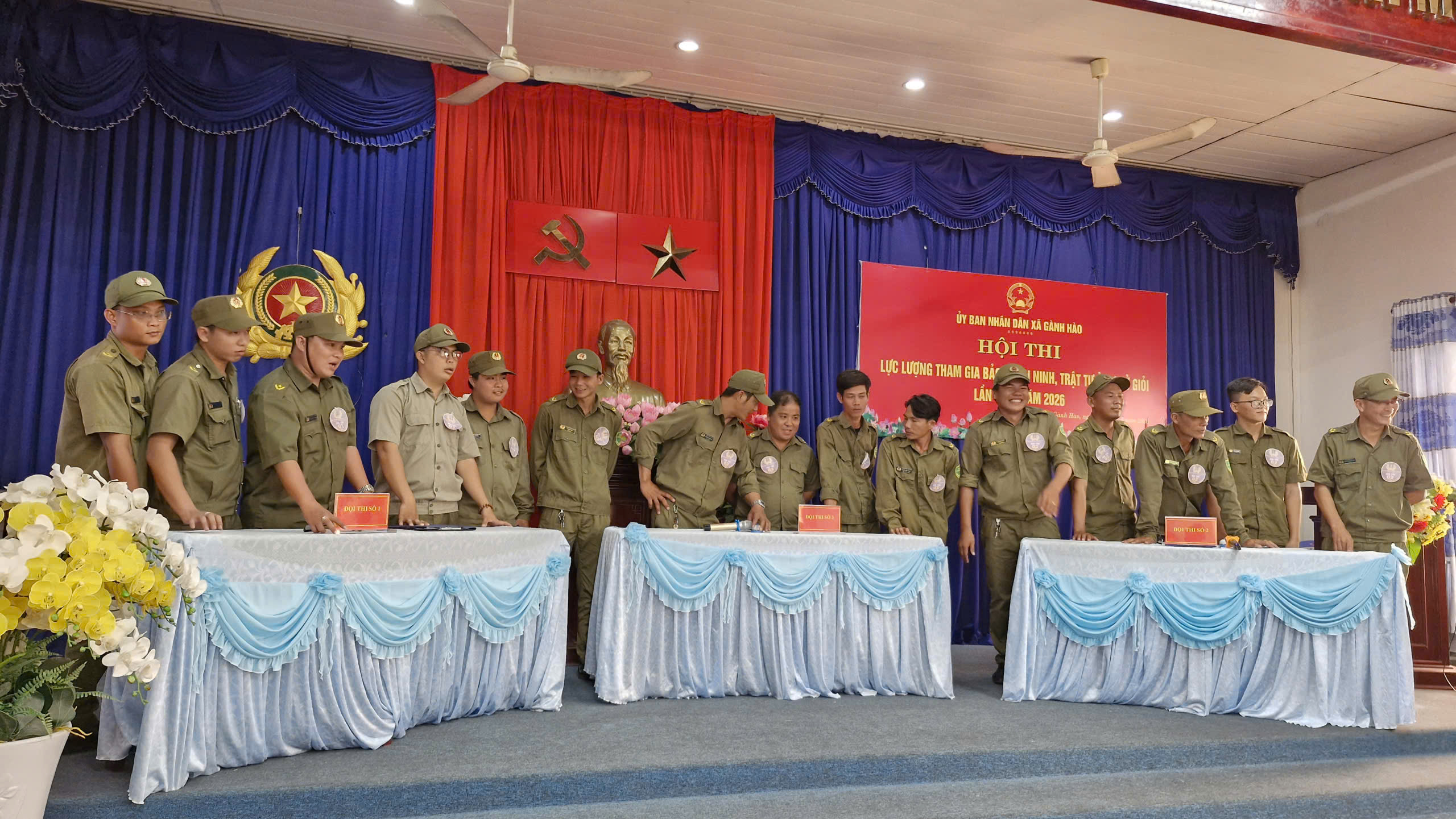 Xã Gành Hào tổ chức thành công Hội thi lực lượng tham gia bảo vệ an ninh, trật tự cơ sở giỏi năm 2026