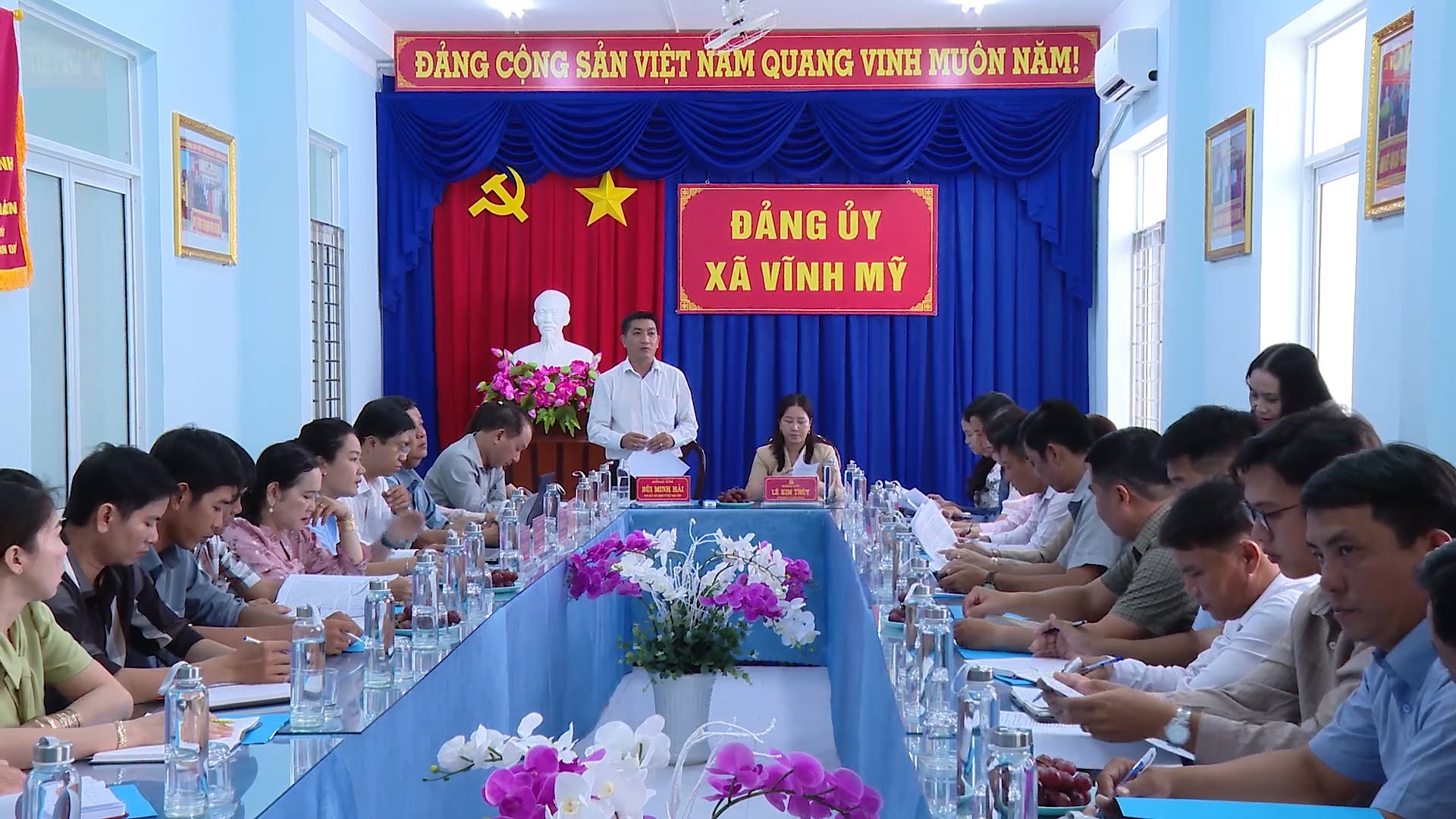 Ban Chỉ đạo Cuộc vận động “người Việt Nam ưu tiên dùng hàng Việt Nam” tỉnh Cà Mau làm việc với xã Vĩnh Mỹ