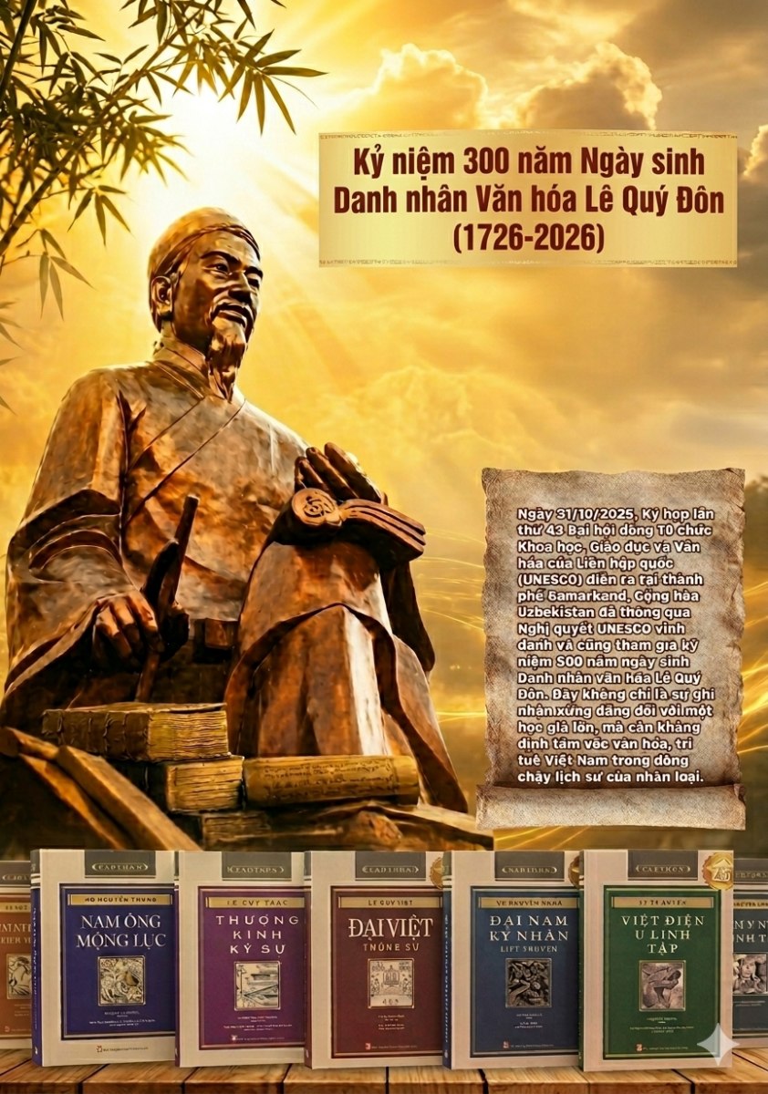 TUYÊN TRUYỀN KỶ NIỆM 300 NĂM NGÀY SINH DANH NHÂN VĂN HÓA LÊ QUÝ ĐÔN (1726 - 2026)
