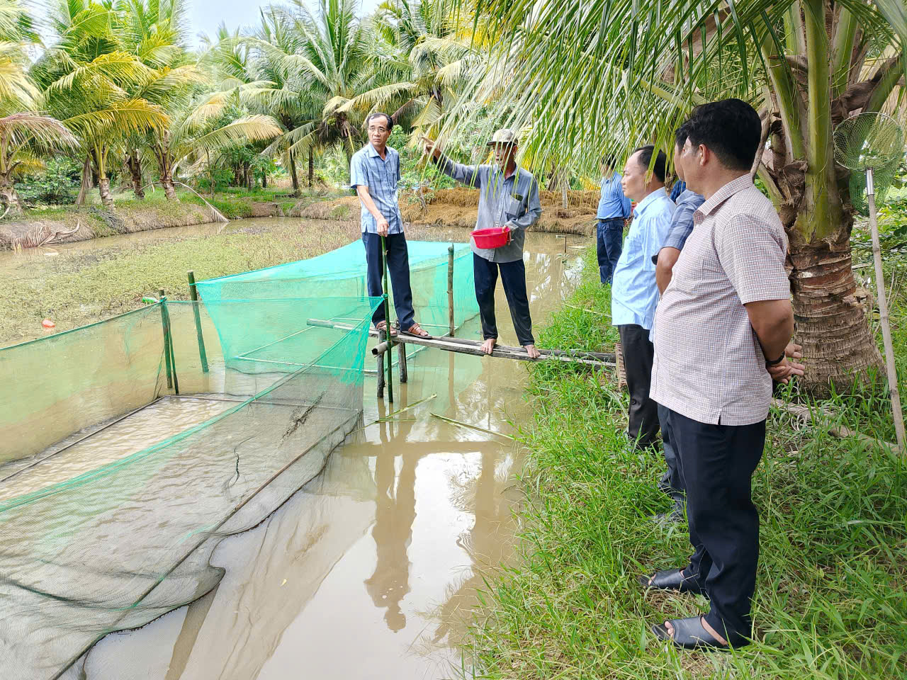 ĐẢNG ỦY, HĐND, ỦY BAN MTTQ VIỆT NAM XÃ VĨNH THANH KHẢO SÁT CÁC MÔ HÌNH PHÁT TRIỂN KINH TẾ TRÊN ĐỊA BÀN