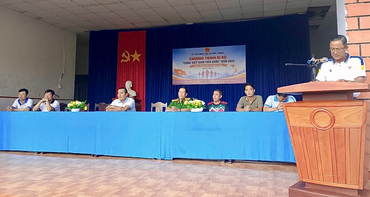 VĨNH THANH SÔI NỔI RA QUÂN HƯỞNG ỨNG CHƯƠNG TRÌNH ĐI BỘ “CÙNG VIỆT NAM TIẾN BƯỚC” NĂM 2026