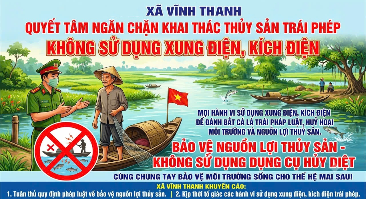 TUYỆT ĐỐI KHÔNG SỬ DỤNG XUNG ĐIỆN, KÍCH ĐIỆN ĐỂ KHAI THÁC THỦY SẢN TRÁI PHÉP!