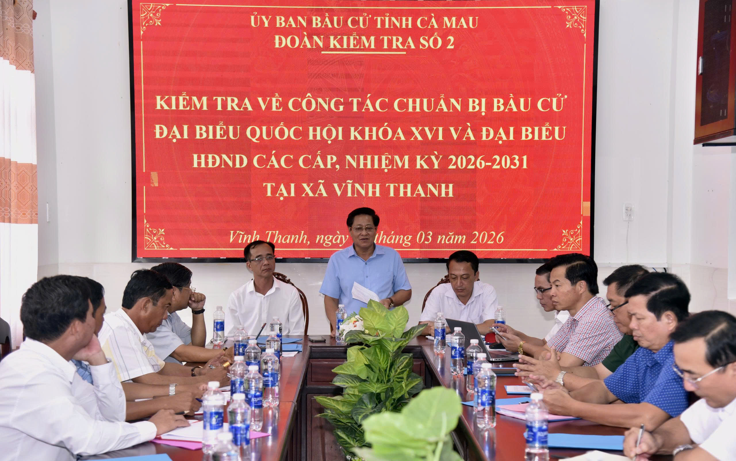 KIỂM TRA CÔNG TÁC CHUẨN BỊ TỔ CHỨC NGÀY BẦU CỬ ĐẠI BIỂU QUỐC HỘI KHÓA XVI VÀ ĐẠI BIỂU HĐND CÁC CẤP NHIỆM KỲ 2026 – 2031 TẠI XÃ VĨNH THANH