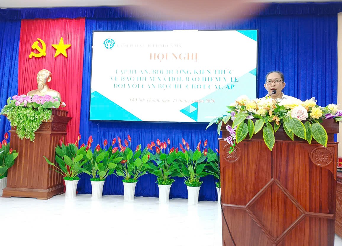 XÃ VĨNH THANH TỔ CHỨC HỘI NGHỊ TẬP HUẤN, BỒI DƯỠNG KIẾN THỨC VỀ BHXH, BHYT CHO CÁN BỘ CHỦ CHỐT