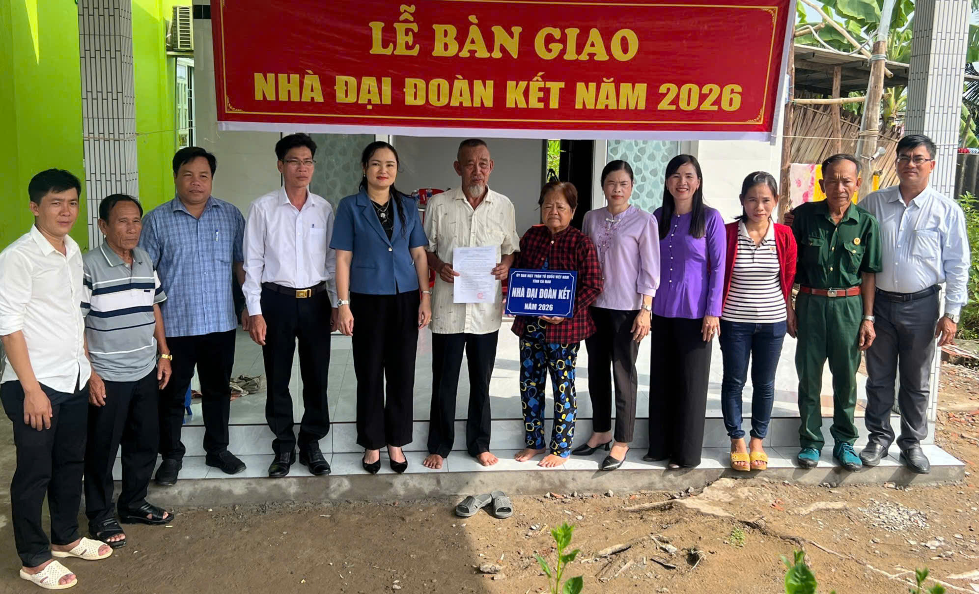 XÃ CHÂU THỚI BÀN GIAO 03 CĂN NHÀ ĐẠI ĐOÀN KẾT