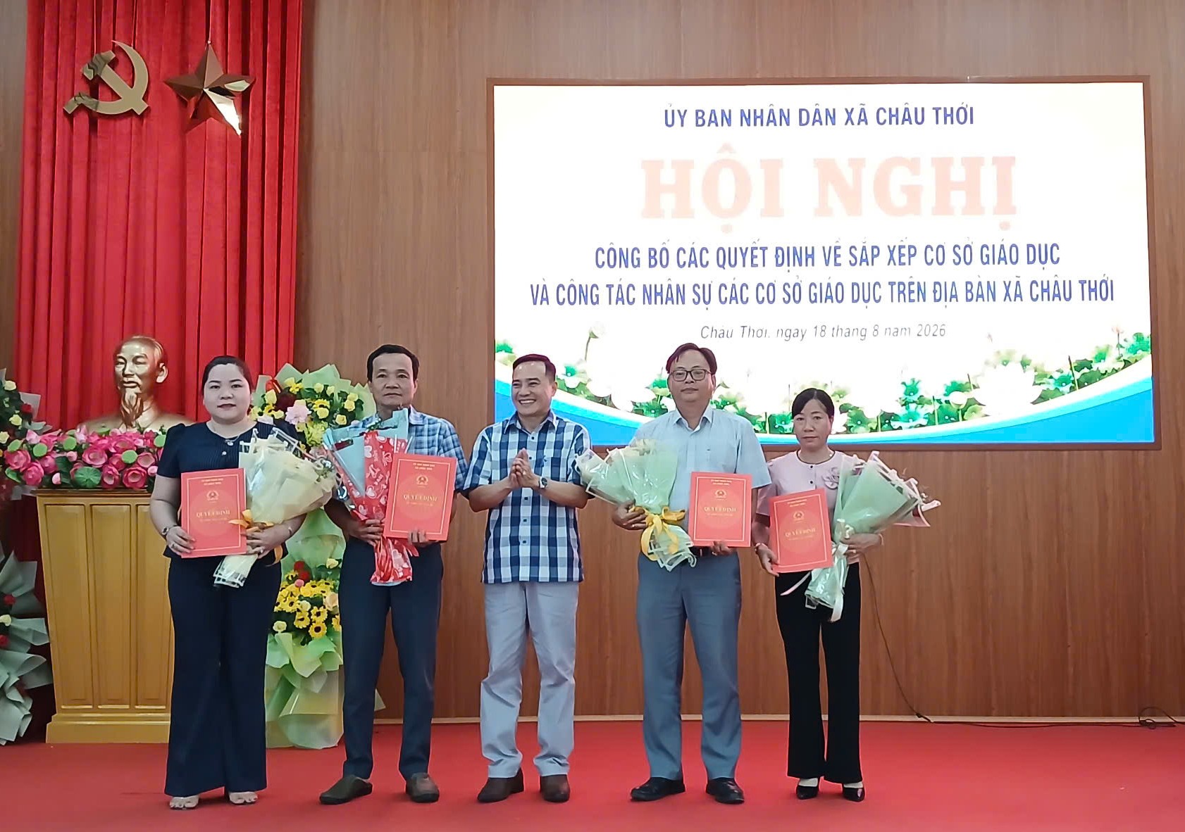 XÃ CHÂU THỚI TRIỂN KHAI QUYẾT ĐỊNH SẮP XẾP CƠ SỞ GIÁO DỤC