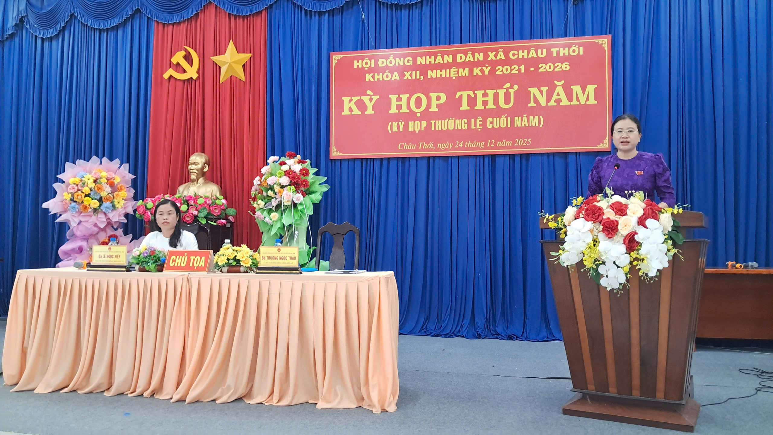 HỘI ĐỒNG NHÂN DÂN XÃ CHÂU THỚI TỔ CHỨC KỲ HỌP THƯỜNG LỆ CUỐI NĂM 2025