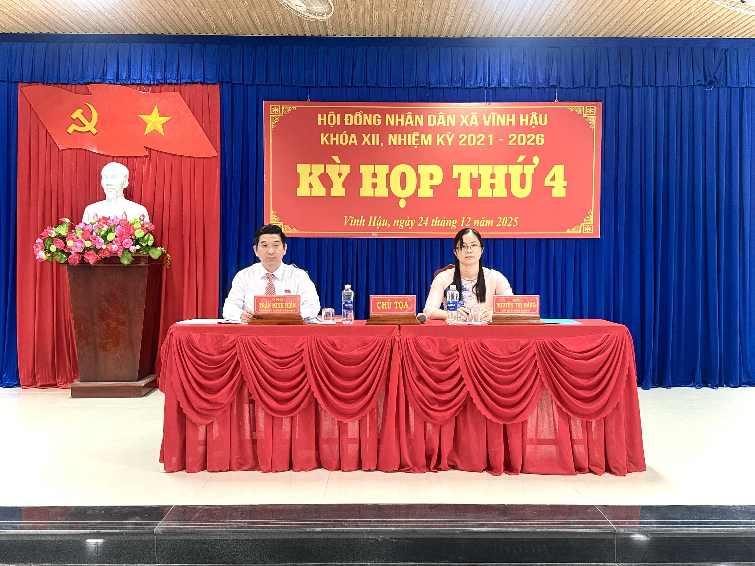 Hội đồng nhân dân xã Vĩnh Hậu khóa XII, nhiệm kỳ 2021 - 2026 tổ chức kỳ họp lệ cuối năm 2025